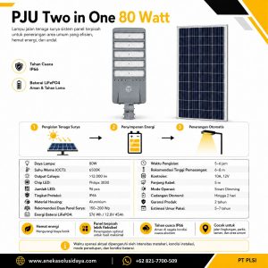 Lampu PJU Integrated 80W ICOM IC-YIN80 – Solar Mandiri IP66 Tahan Cuaca