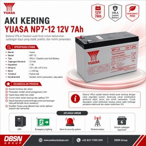 Yuasa NP7-12 12V 7Ah – Spesifikasi, Harga & Keunggulan Baterai VRLA UPS
