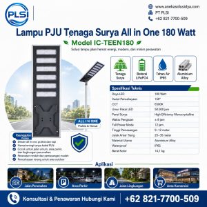 Lampu PJU Tenaga Surya 180W AIO Lentera 180 – Spesifikasi & Harga Terbaru
