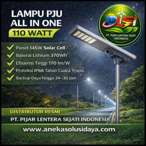 Lampu PJU All In One 110 Watt – Spesifikasi Lengkap & Solusi Penerangan Jalan Profesional