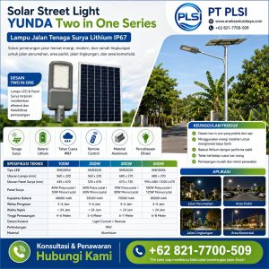 Solar Street Light YUNDA Two in One Series – Lampu Jalan Tenaga Surya Lithium IP67