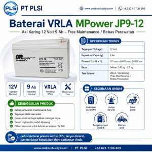 Baterai UPS Mpower JP 9-12 12V 9Ah – Spesifikasi, Harga, dan Aplikasi UPS