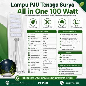 Lampu Jalan Tenaga Surya 100 Watt IC-AIOM100
